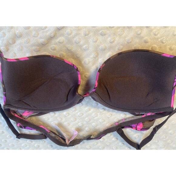 Victoria’s Secret Hibiscus Print Push-Up Vintage Y2K Brown / Pink -Size 34 B EUC - Picture 6 of 6